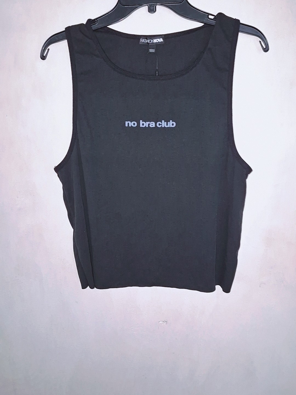 Fashion Nova Black 'No Bra Club' Tank